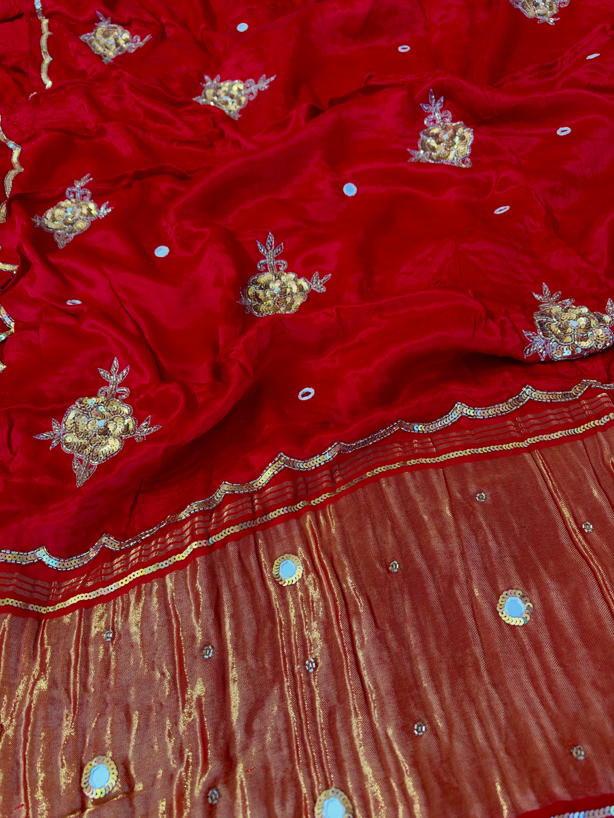 SPINEL ROSE - Pure Modal Hand Embroidered Saree with Tassels
