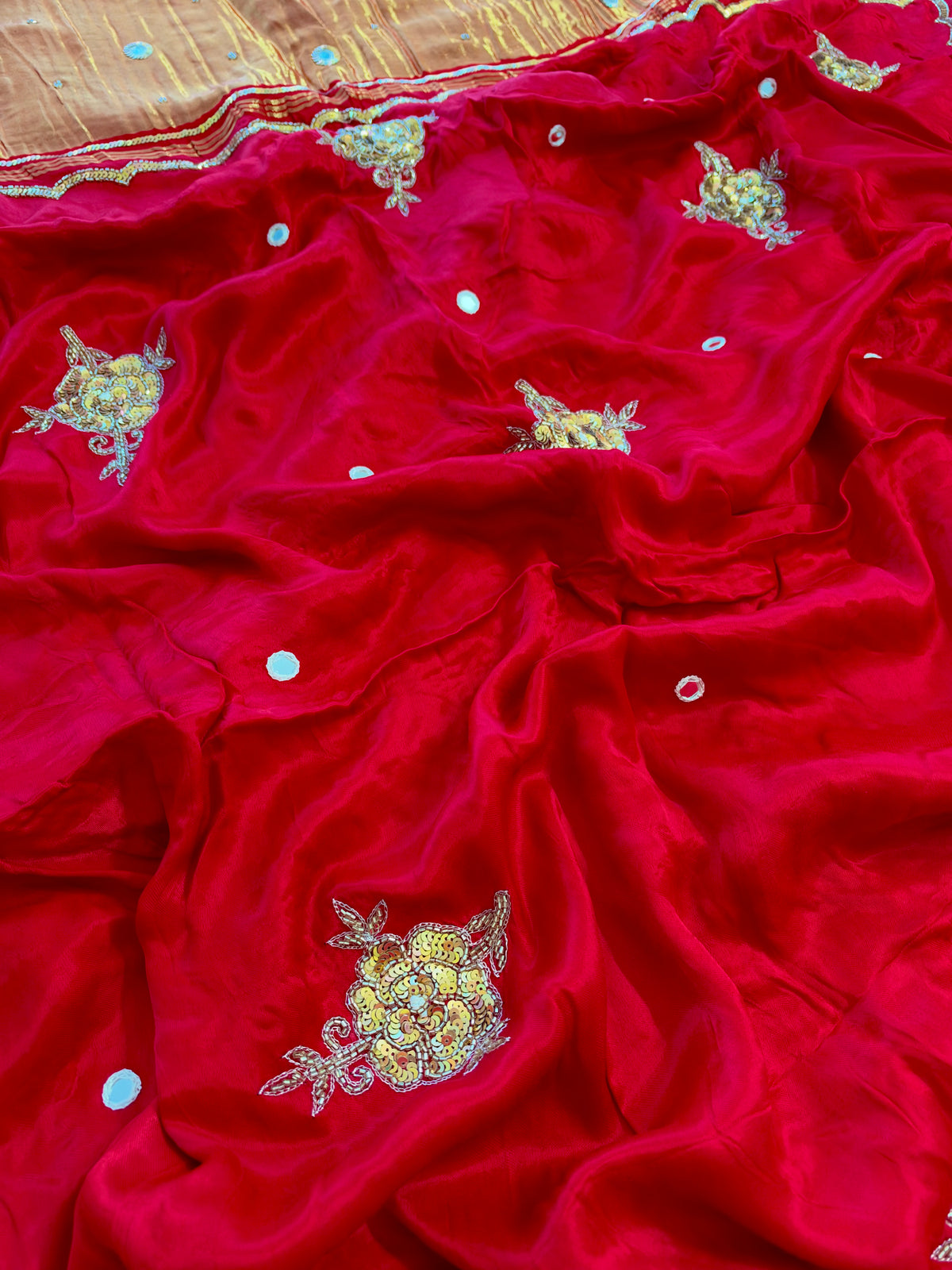 SPINEL ROSE - Pure Modal Hand Embroidered Saree with Tassels