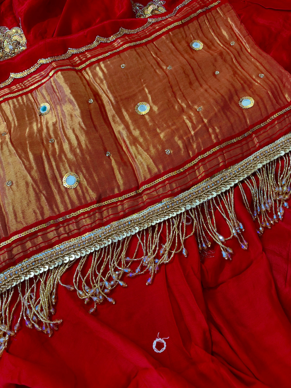SPINEL ROSE - Pure Modal Hand Embroidered Saree with Tassels