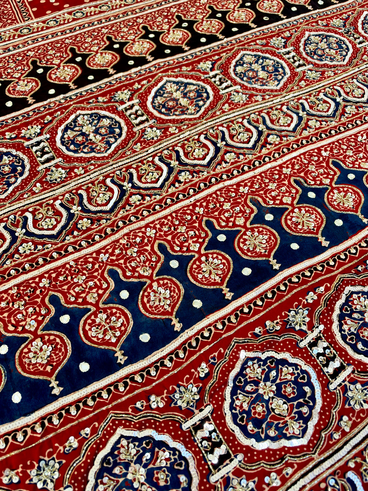 MERLOT ROMANCE - Pure Modal Ajrakh Hand Embroidered Saree
