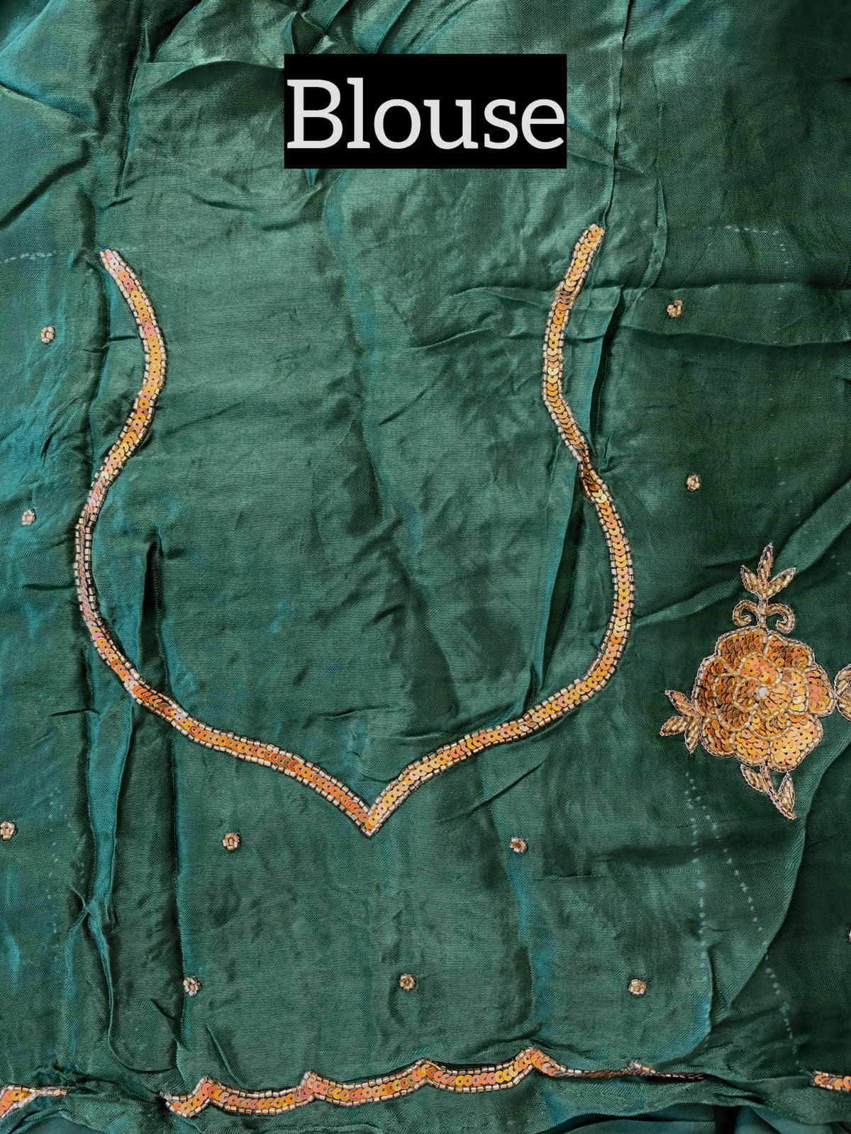SAGE ROSE - Pure Modal Hand Embroidered Saree with Tassels
