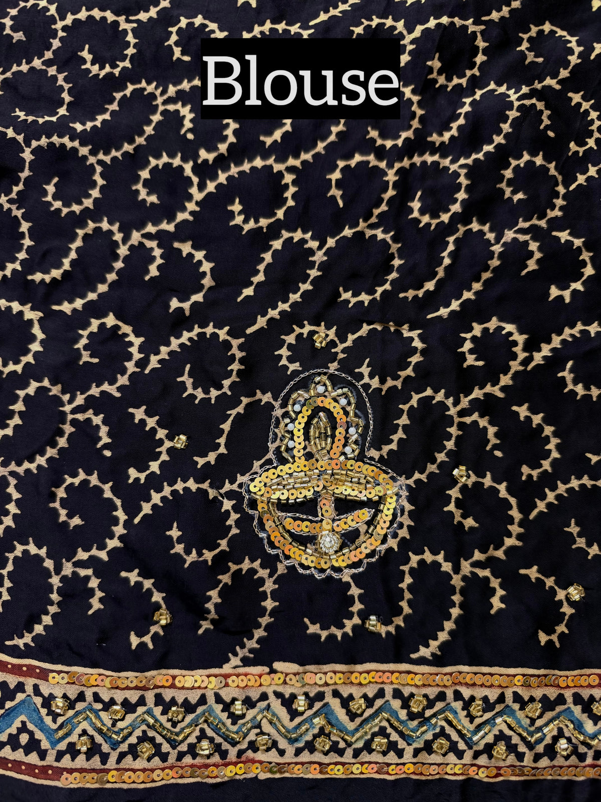DAZZLE FANTASY - Pure Modal Ajrakh Hand Embroidered Saree