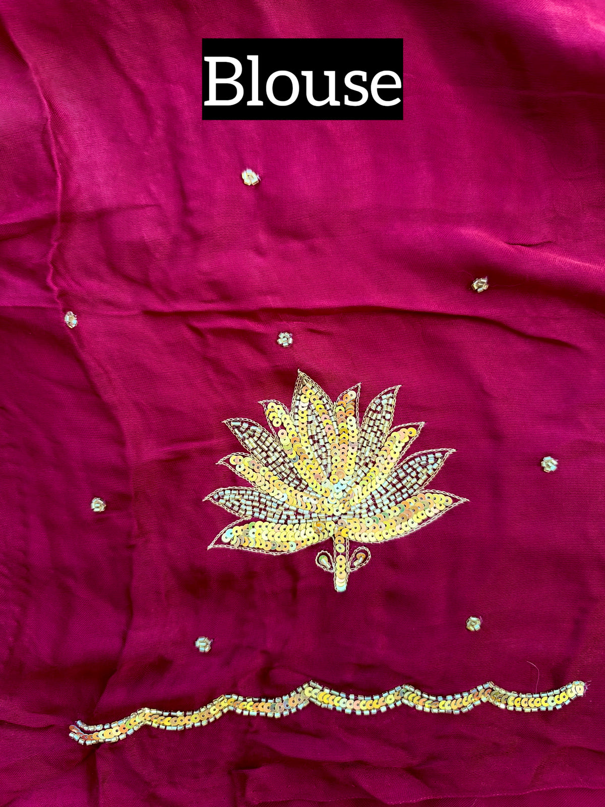 GARNET LOTUS - Pure Modal Hand Embroidered Saree with Tassels