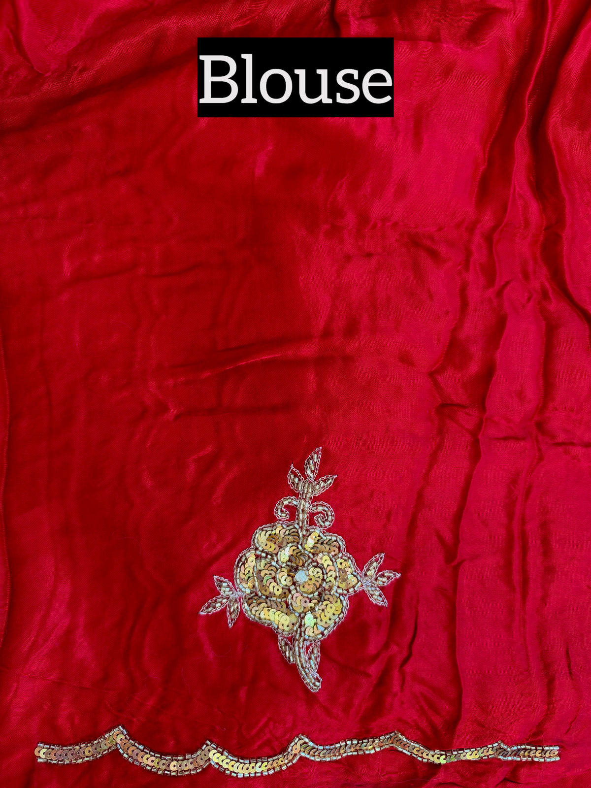 SPINEL ROSE - Pure Modal Hand Embroidered Saree with Tassels