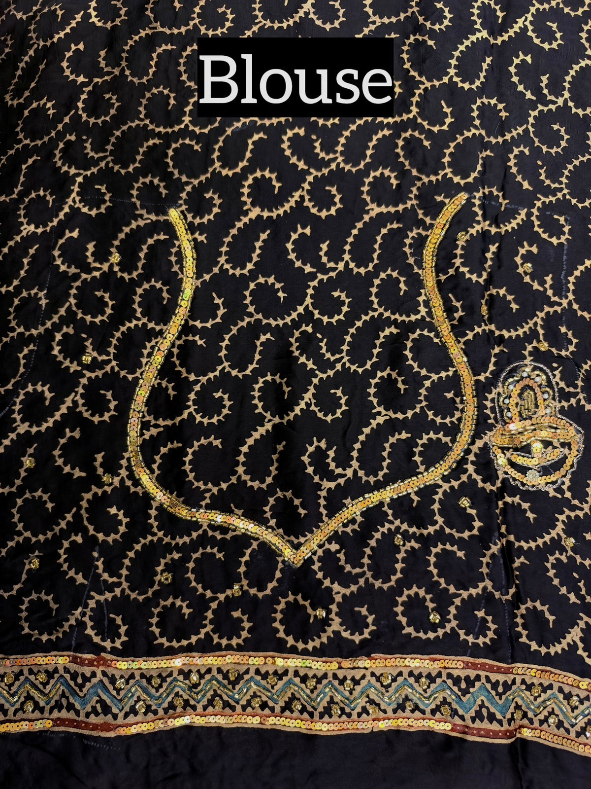 DAZZLE FANTASY - Pure Modal Ajrakh Hand Embroidered Saree